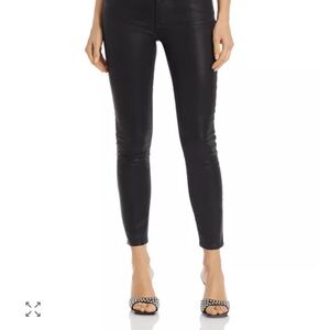 Frame Denim Black Coated Skinny Jeans